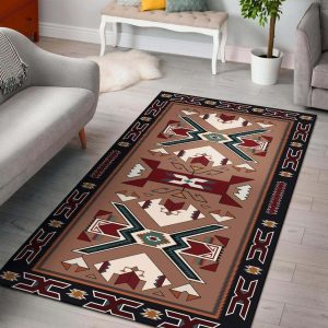 Orange Geometric Native American Area Rug Carpet Area Rug For Living Room Bedroom Rug Home Decor