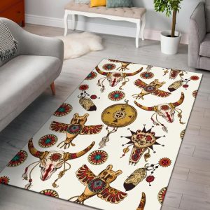Owl Bison Pattern Native American Area Rug Carpet Area Rug For Living Room Bedroom Rug Home Decor