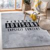 Parental Advisory Rug Bedroom Rug Christmas Gift Decor Area Rug For Living Room Bedroom Rug Home Decor