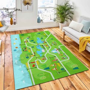 Park Map Infographic Elements Flat Area Carpet Rug City Rug Home Decor
