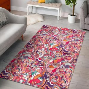 Pastel Bohemian Floral Pattern Area Rug Bohemian Rug Rug Love Decor