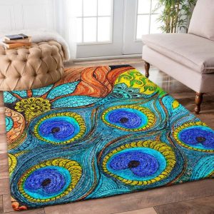 Peacock Feather Hn2709139R Rug Carpet Area Rug For Living Room Bedroom Rug Home Decor