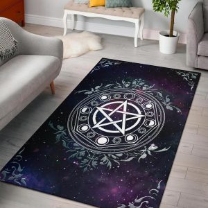 Pentagram Wicca Area Rug Living Room Rug