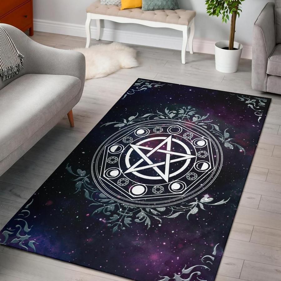 Pentagram Wicca Area Rug Living Room Rug Pentagram Wicca Area Rug Living Room Rug
