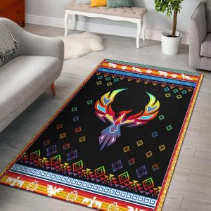 Phoenix Rising Native American Design Area Rug Carpet V2 Area Rug For Living Room Bedroom Rug Home Decor