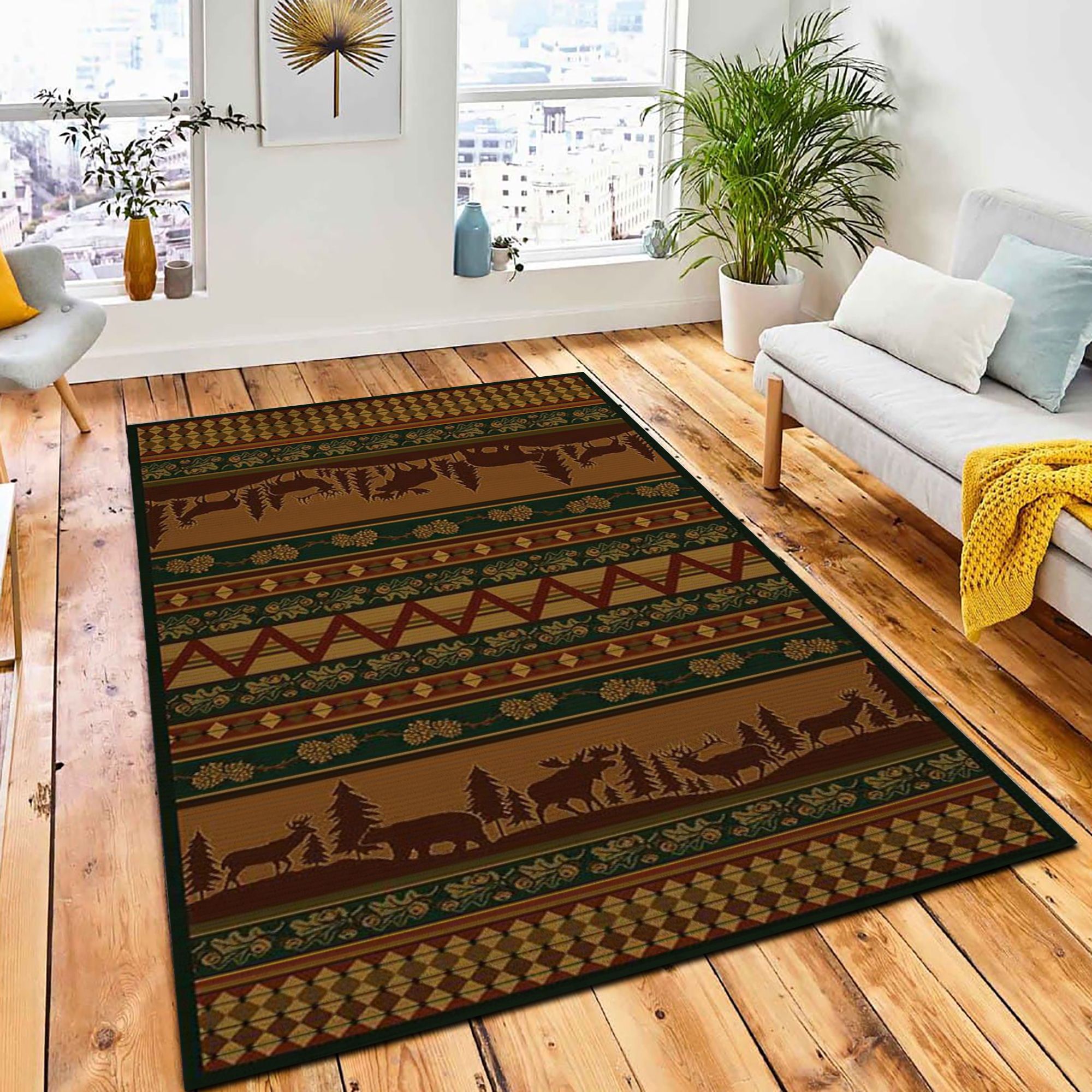 Pine Valley Rug Rustic Cabin & Lodge Area Rug Bedroom Rug Pine Valley Rug Rustic Cabin & Lodge Area Rug Bedroom Rug