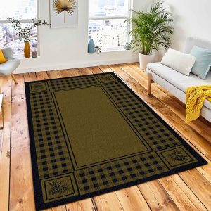 Pinecone Plaid Green Area Rug Rustic Cabin & Lodge Area Rug Home Decor Rug