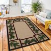 Pinecones And Branches Area Rug Rustic Cabin & Lodge Area Rug Home Decor Rug