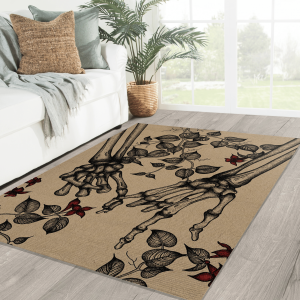 Pinky Promise Rug Pinky Swear Rug Gothic Rug Dark And Macabre Skeleton Rug Memento Mori Rug Living Home Rug Gothic Home Decor