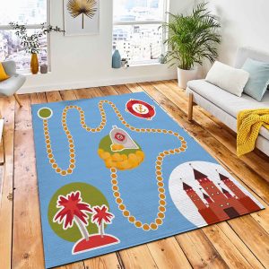 Pirate Treasure Island Castle Game Area Rug Carpet Kid Play Rug Room Decor