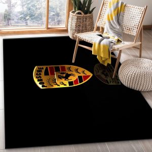 Porsche Logo Area Rug Living Room Rug Floor Decor Home Decor Area Rug For Living Room Bedroom Rug Home Decor