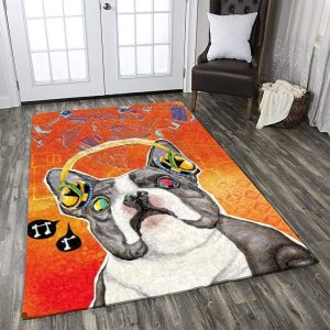 Pug Is Listening Music Nt230867R Rug Carpet Area Rug For Living Room Bedroom Rug Home Decor