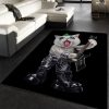 Punk Rock Guitarist Cat Area Rug Bedroom Family Gift Decor Area Rug For Living Room Bedroom Rug Home Decor