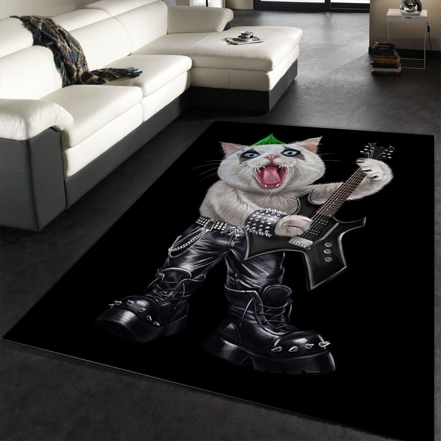 Punk Rock Guitarist Cat Area Rug Bedroom Family Gift Decor Area Rug For Living Room Bedroom Rug Home Decor Punk Rock Guitarist Cat Area Rug Bedroom Family Gift Decor Area Rug For Living Room Bedroom Rug Home Decor