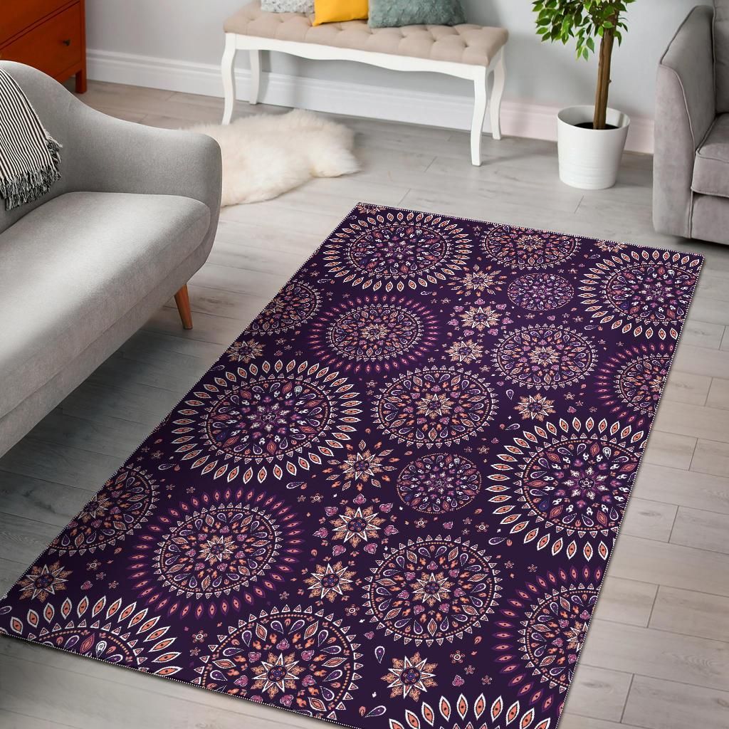 Purple Bohemian Mandala Pattern Area Rug Bohemian Rug Rug Love Decor Purple Bohemian Mandala Pattern Area Rug Bohemian Rug Rug Love Decor