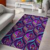 Purple Bohemian Peacock Feather Area Rug Bohemian Rug Living Room Decor