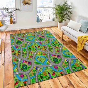 Raster Illustration Seamless Background Cartoon Area Carpet Rug Nursery Rug Home Decor