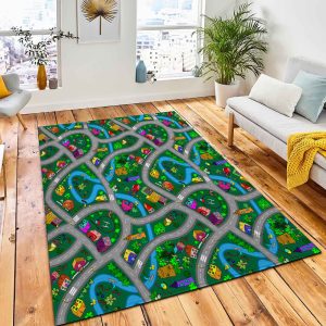 Raster Illustration Seamless Background Cartoon Rug Carpet Nursery Rug Room Decor