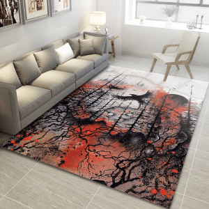 Raven Creepy Horror Decorative Rug Gothic Dark Horror Rug