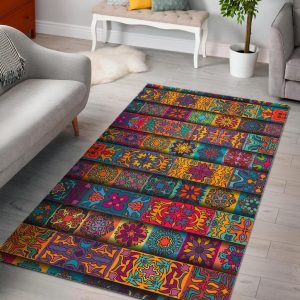 Rectangle Mandala Bohemian Pattern Area Rug Bohemian Rug Christmas Decor