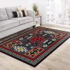 Red And Black Southwestern Rug Carpet Rug Home Decor Rug