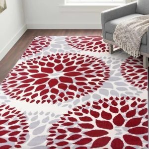 Red Beaudette Floral Clp0810081Tm Rug Carpet Area Rug For Living Room Bedroom Rug Home Decor