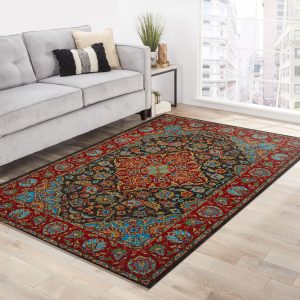 Red Persian Style Rug Carpet Rug Bedroom Rug