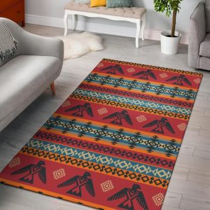 Red Thunderbird Native American Design Area Rug Carpet Area Rug For Living Room Bedroom Rug Home Decor