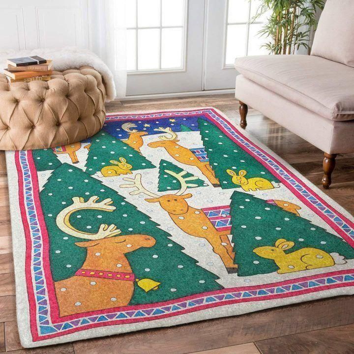 Reindeers Around The Christmas Trees Cg1010191M Rug Home Decoration – Floor Decor The Us Decor Reindeers Around The Christmas Trees Cg1010191M Rug Home Decoration – Floor Decor The Us Decor
