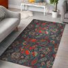 Retro Vintage Bohemian Floral Area Rug Bohemian Rug Home Decor