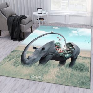 Rhino Rug Living Room Rug Family Gift Decor Area Rug For Living Room Bedroom Rug Home Decor
