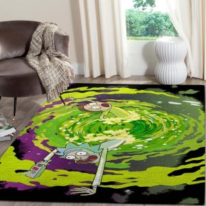 Rick And Morty In The Upside Down Area Rugs Living Room Carpet