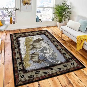 Ridgeline Elk 4 X 6 Rug Rustic Cabin & Lodge Area Rug Living Room Rug