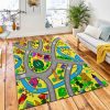 Road Vector Seamless Pattern Carpet Rug Kid Play Rug Room Decor