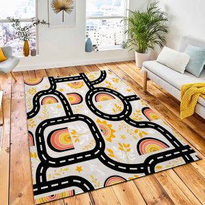 Roads Rainbows Seamless Play Mat Rug Kids Rug Home Decor