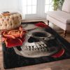 Rose Skull Rectangle Bw64628 Rug Carpet Area Rug For Living Room Bedroom Rug Home Decor