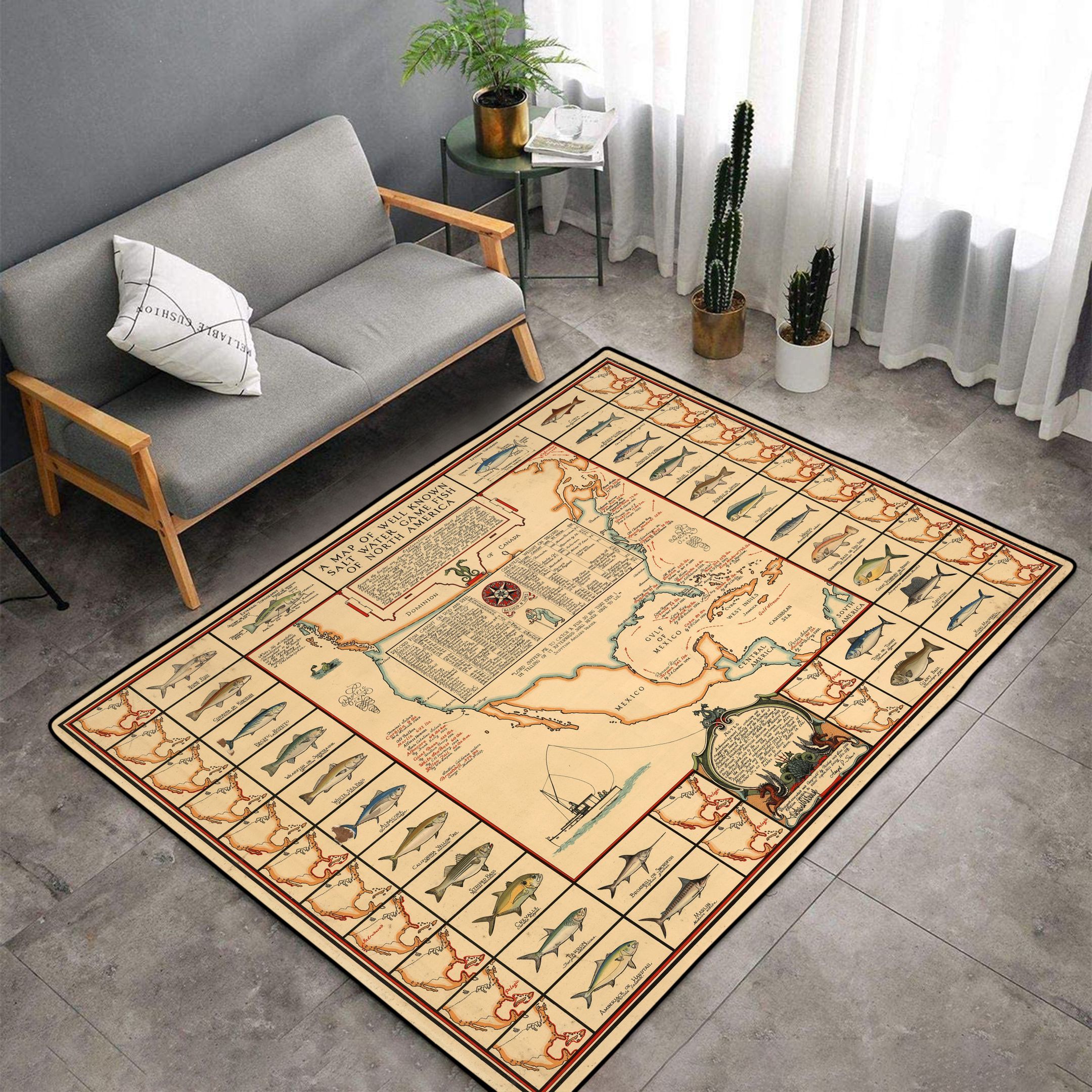 Salt Water Game Fish Of North America Dak425 Area Rug For Living Room Bedroom Rug Home Decor Salt Water Game Fish Of North America Dak425 Area Rug For Living Room Bedroom Rug Home Decor