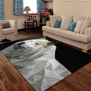 Samoyed Polygon Art Nn0310158M Rug Carpet Area Rug For Living Room Bedroom Rug Home Decor