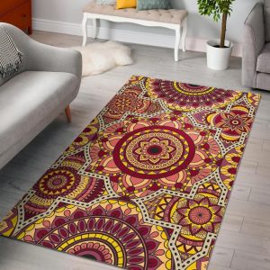Sangria Mandala Bohemian Pattern Area Rug Bohemian Rug Gift Home Decor