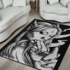 Satanic Cross Satanic Demon Embrace Area Rug Sexy Blue Pink Black And White Gothic Home Decor