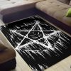 Satanic Inverted Pentagram Area Rug Gothic Home Decor