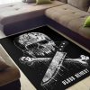 Satanic Skull Demon Butcher Knife Area Rug Gothic Home Decor
