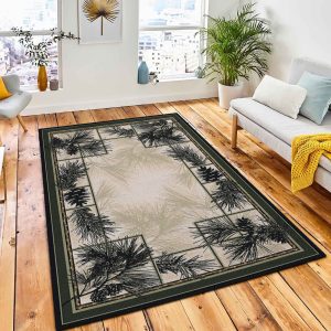 Scenic Pines Area Rug Rustic Cabin & Lodge Area Rug Room Decor Rug