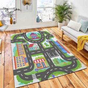 Seamless Children Pattern Board Game Area Rug Carpet City Rug Room Decor