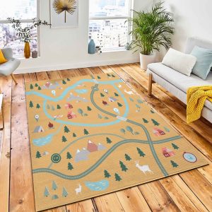 Seamless Endless Pattern Map Area Rug City Rug Room Decor