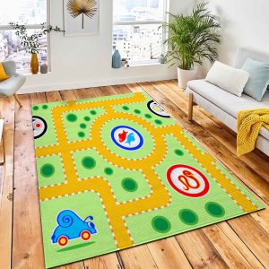 Seamless Kids Snailcar Road Patter Carpet Rug Kid Play Rug Home Decor