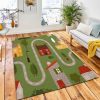 Seamless Pattern Cartoon Road House Rug Kids Rug Home Decor