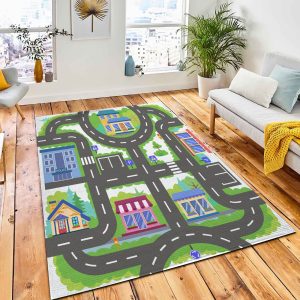 Seamless Pattern Children Board Game Area Rug Carpet Kid Play Rug Room Decor
