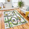 Seamless Pattern Road Construction Trucks Area Rug City Rug Home Decor