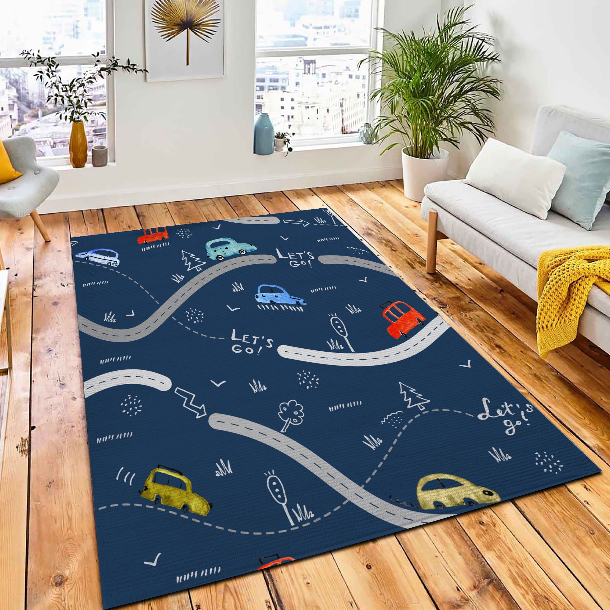 Seamless Pattern Small Cars Road Area Rug Kids Rug Home Decor Seamless Pattern Small Cars Road Area Rug Kids Rug Home Decor